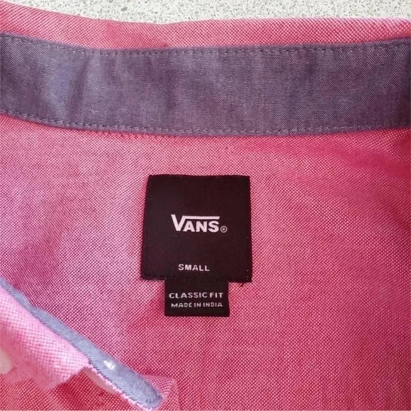 Vans men casual button up shirt pink size small - Picture 8 of 8